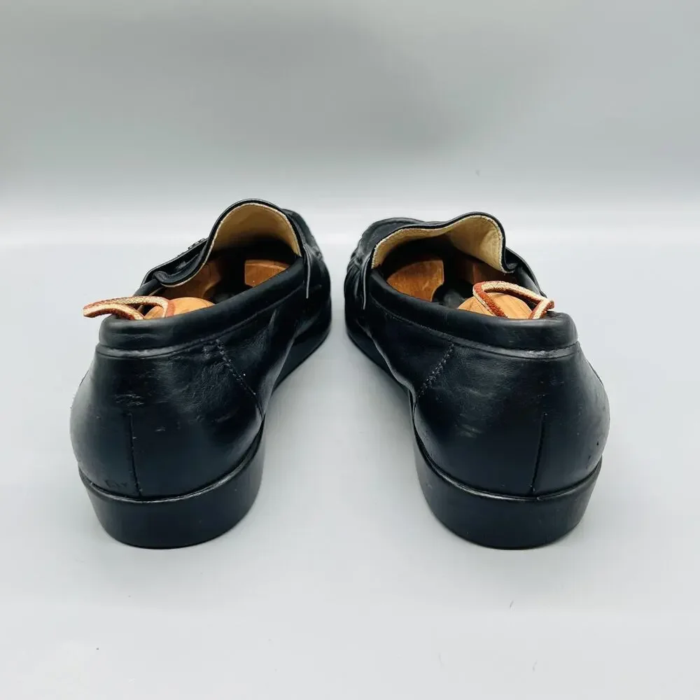 SAS Shoes Mens 12 Black Leather Handsewn Penny Loafers Slip On Casual Comfort